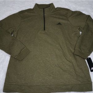 Adidas CVC Terry 1/4 Zip Golf Jacket Olive Heather Size 2XL ADVR0811